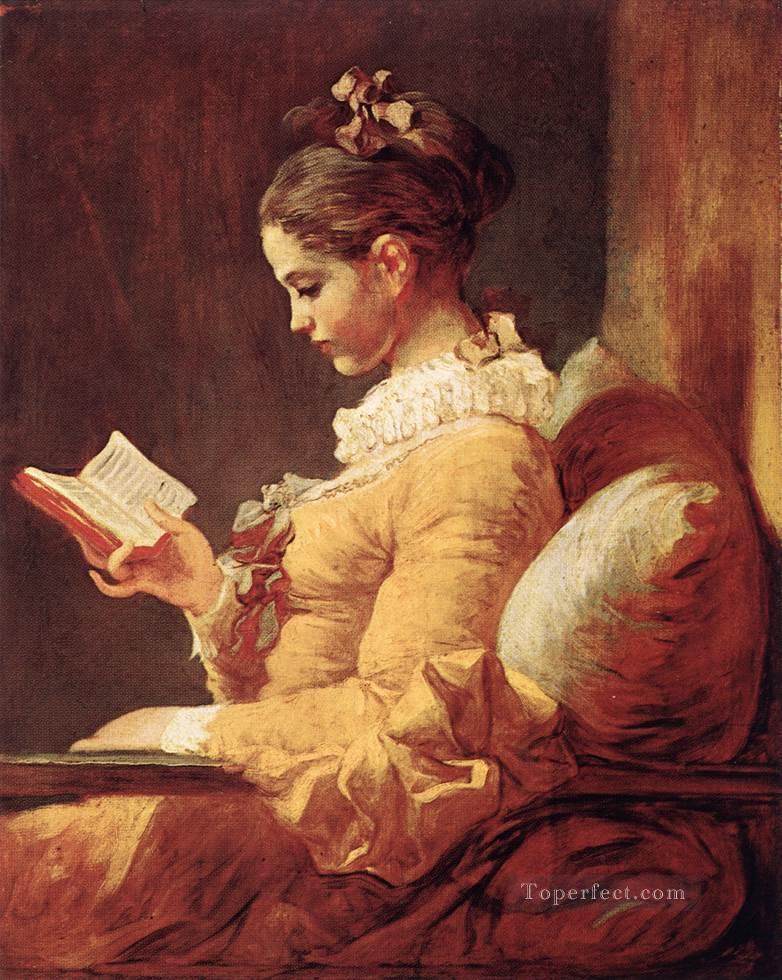 A Young Girl Reading Jean Honore Fragonard Oil Paintings